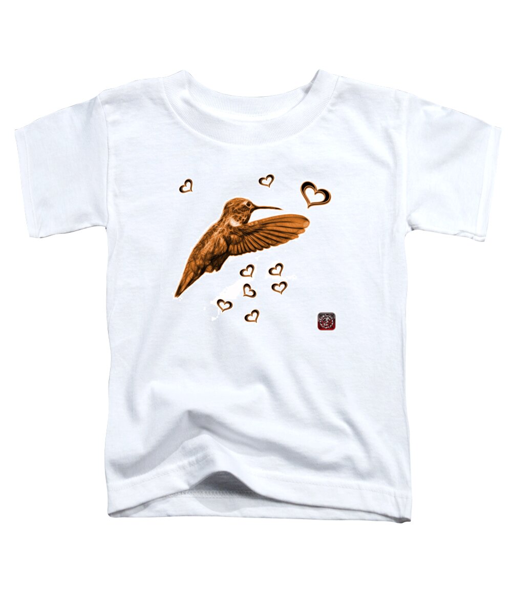 Hummingbird Toddler T-Shirt featuring the digital art Orange Hummingbird - 2055 F S M by James Ahn