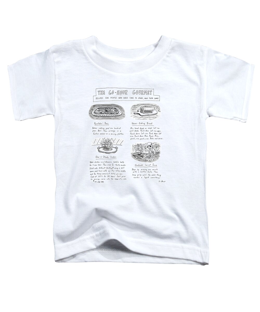 Dining Toddler T-Shirt featuring the drawing Painstakin' Peas by Roz Chast