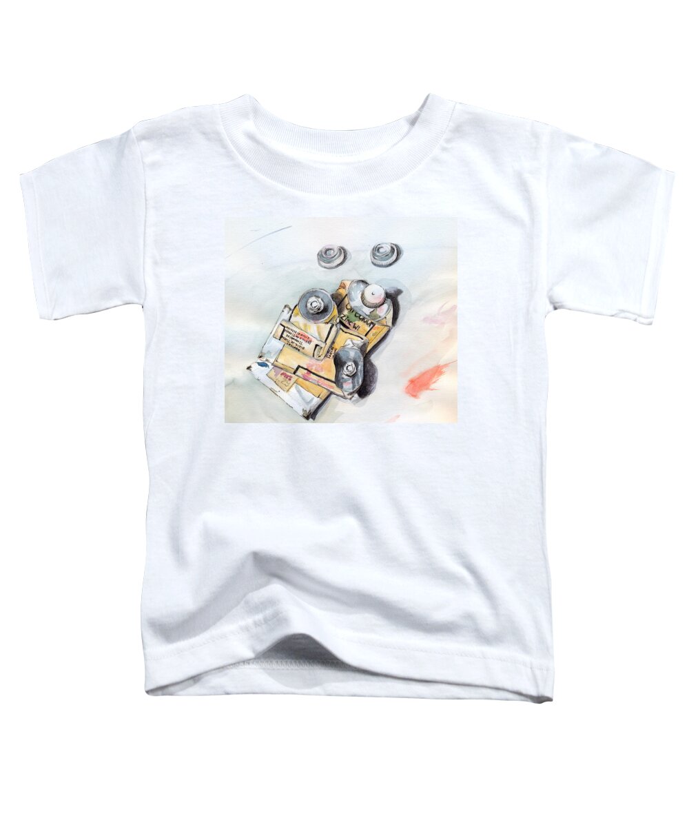 Paint Tubes Toddler T-Shirt featuring the painting Paint Tubes by Katherine Miller