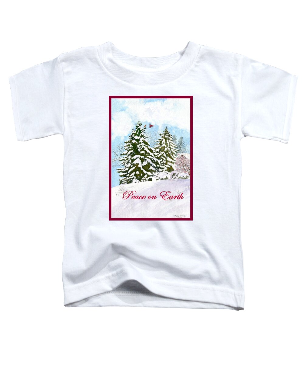 Peace On Earth Toddler T-Shirt featuring the painting Peace on Earth by Melly Terpening