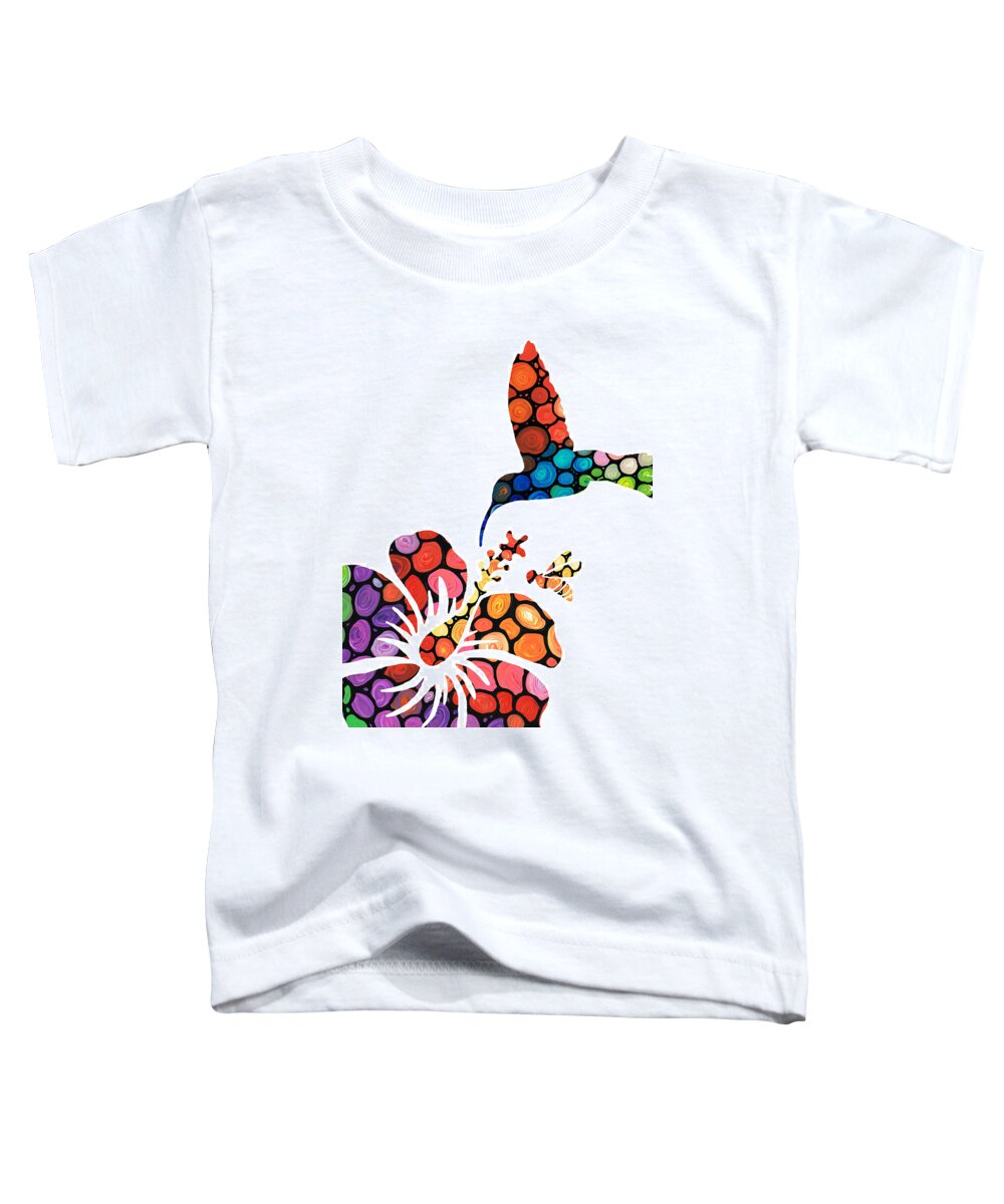 Humming Toddler T-Shirt featuring the painting Perfect Harmony - Nature's Sharing Art by Sharon Cummings