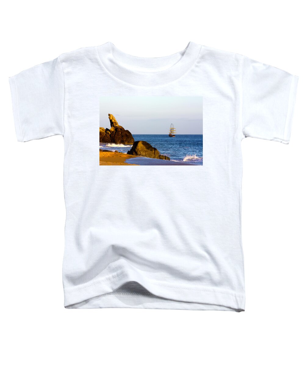 Pirate Ship Toddler T-Shirt featuring the photograph Pirate Ship In Cabo by Shane Bechler