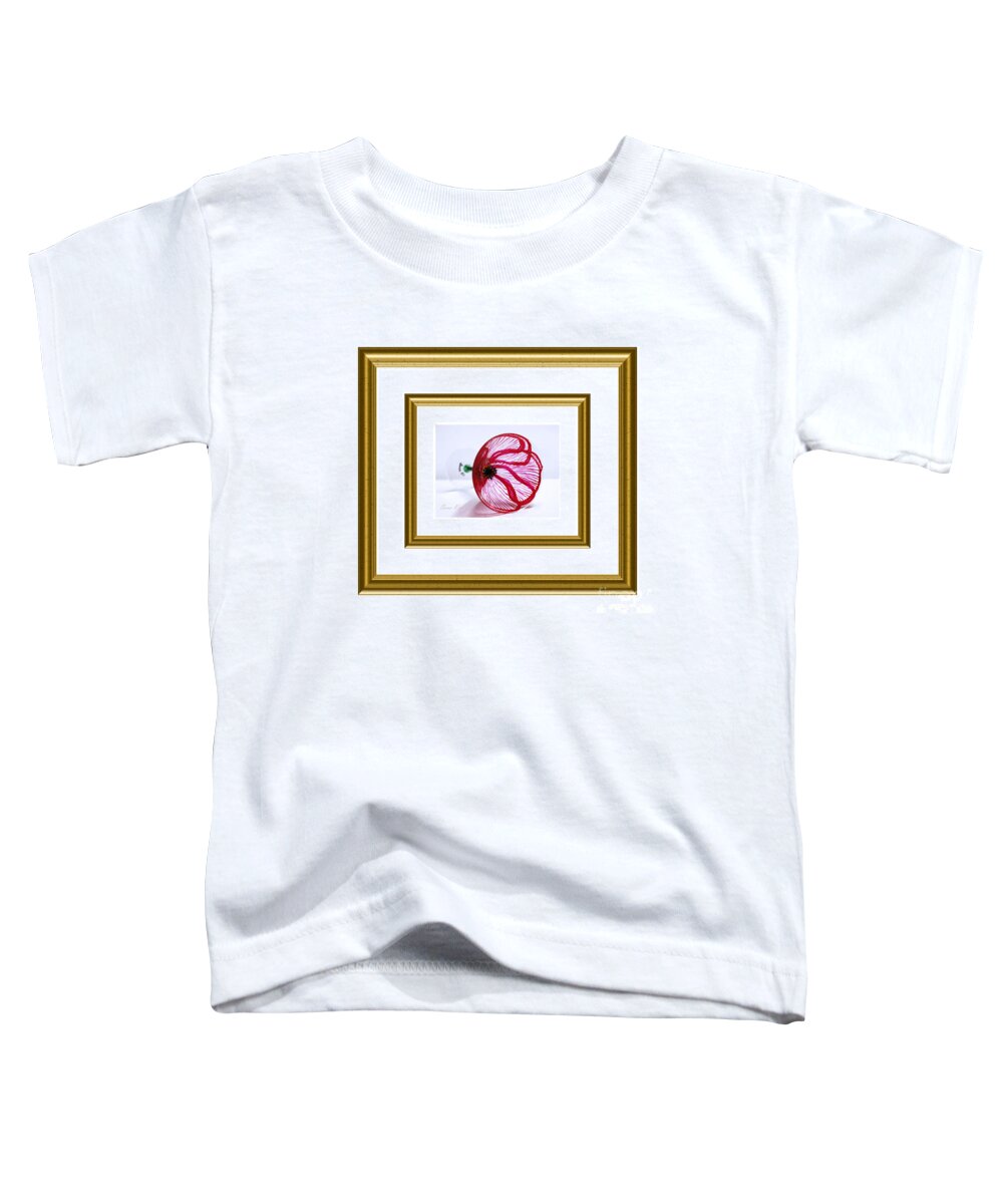 Poppy In White And Gold Frame Toddler T-Shirt featuring the painting Poppy in white and gold frame by Oksana Semenchenko