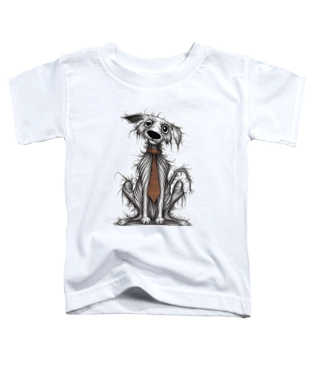 Dapper Dog Toddler T-Shirt featuring the drawing Posh dog by Keith Mills