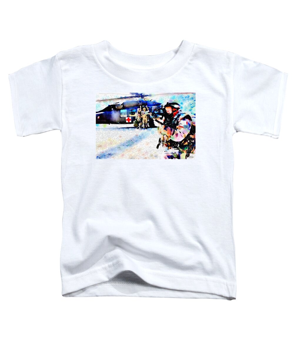 Medical Evacuation Toddler T-Shirt featuring the painting Protection by HELGE Art Gallery