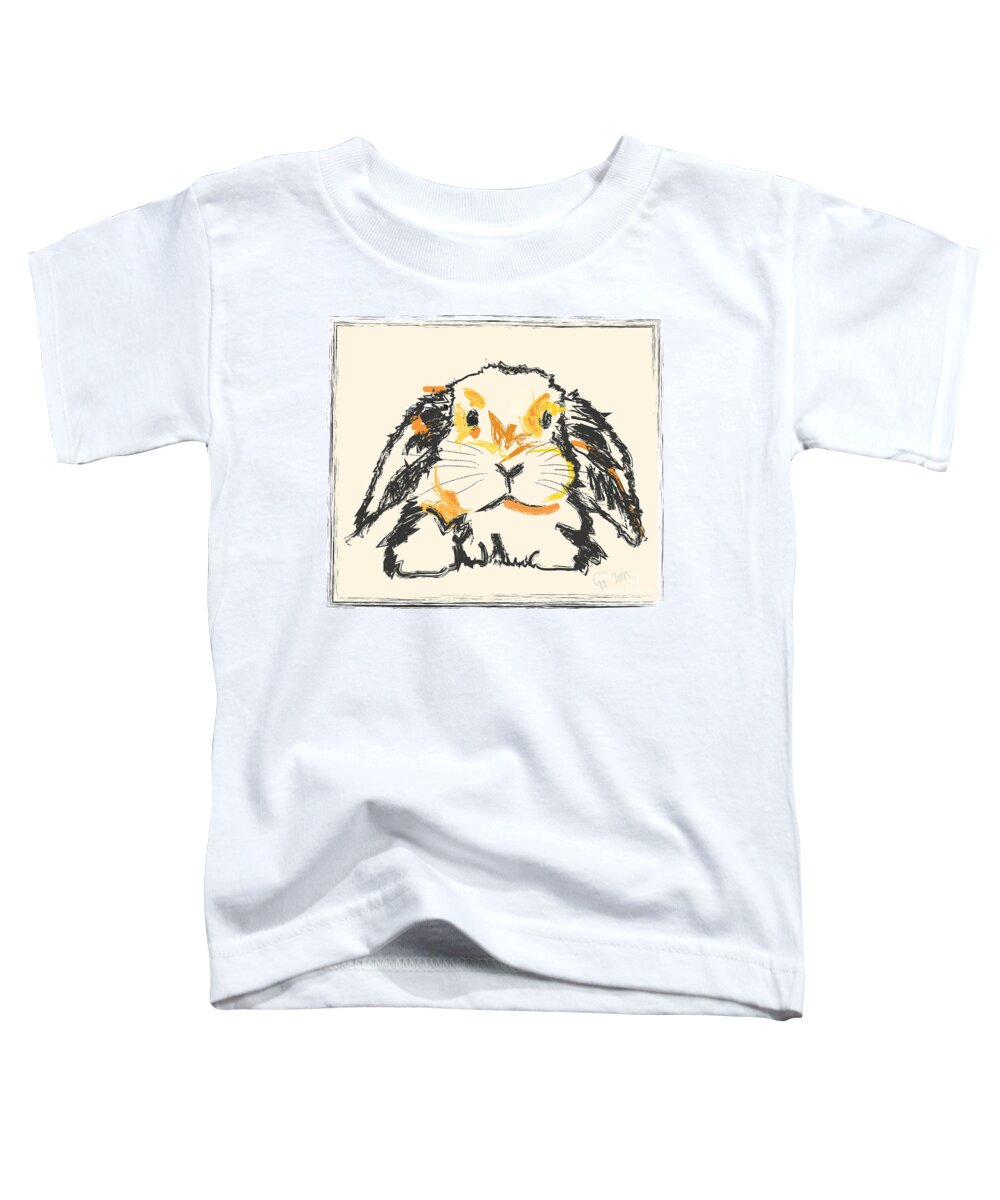 Pet Toddler T-Shirt featuring the painting Rabbit Jon by Go Van Kampen