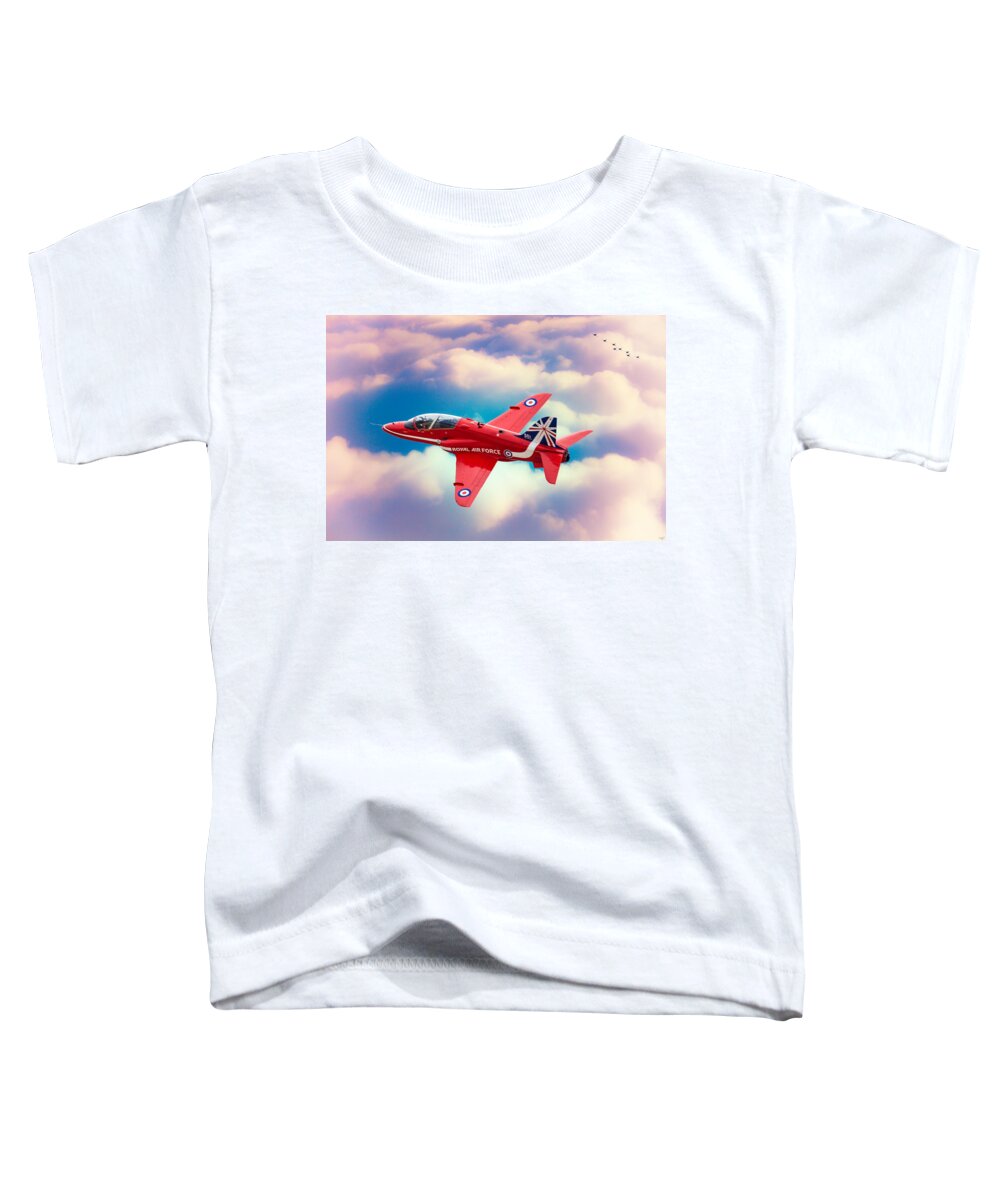Red Arrows Toddler T-Shirt featuring the photograph Red Arrows Hawk by Chris Lord