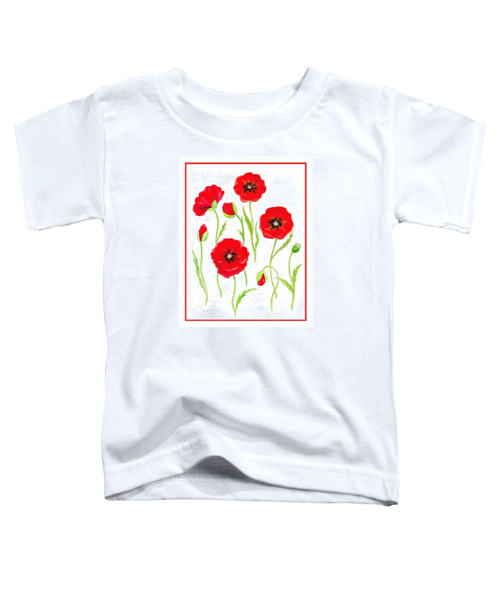 Poppies Toddler T-Shirt featuring the painting Red Poppies by Irina Sztukowski