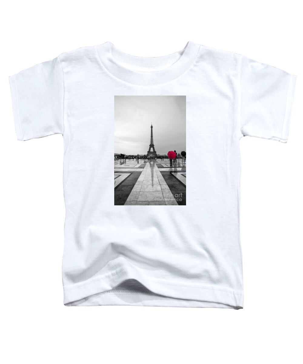 Eiffel Toddler T-Shirt featuring the photograph Red Umbrella by Timothy Johnson