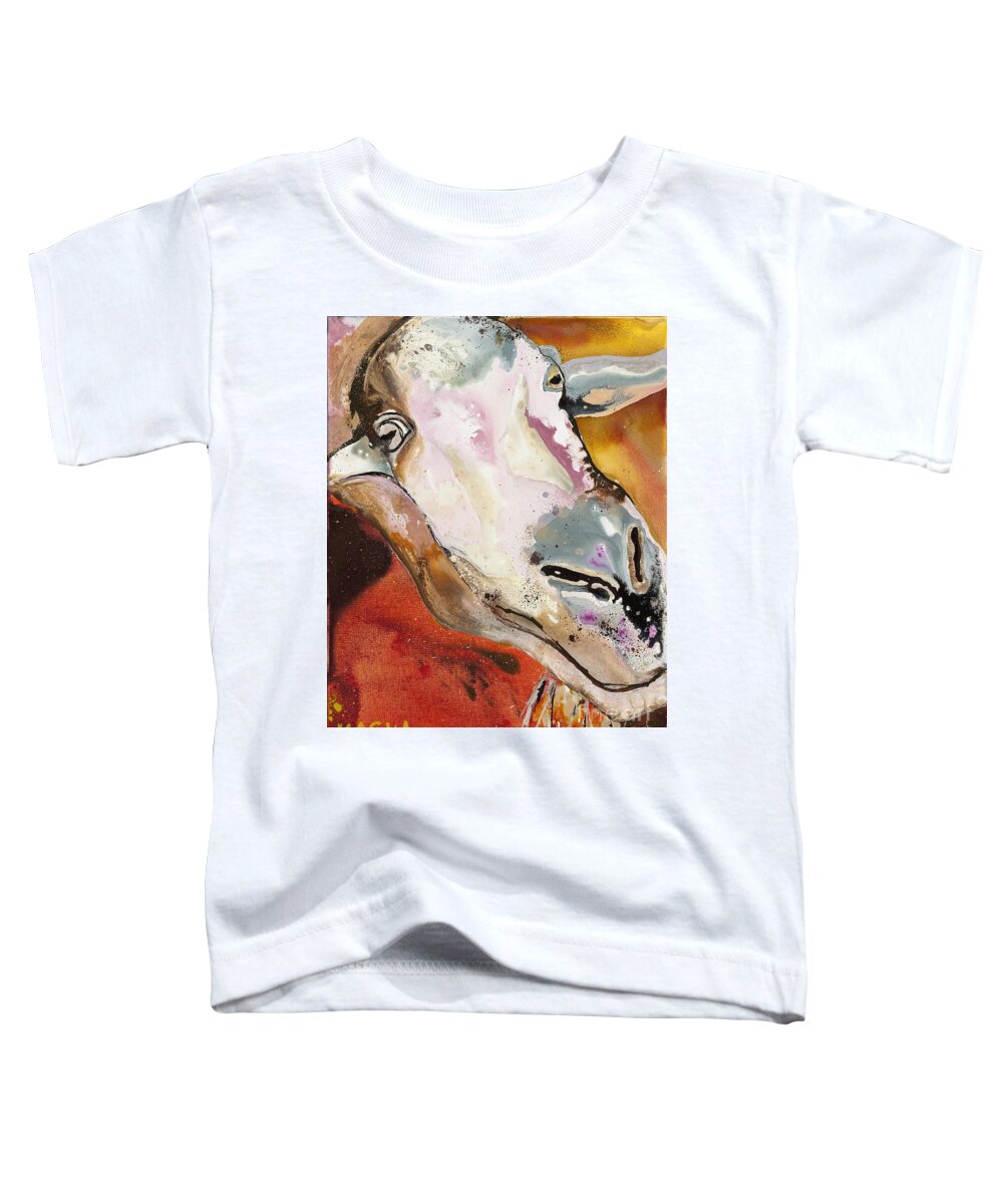 Animal Toddler T-Shirt featuring the painting Rigel at Louisville Zoo by Kasha Ritter