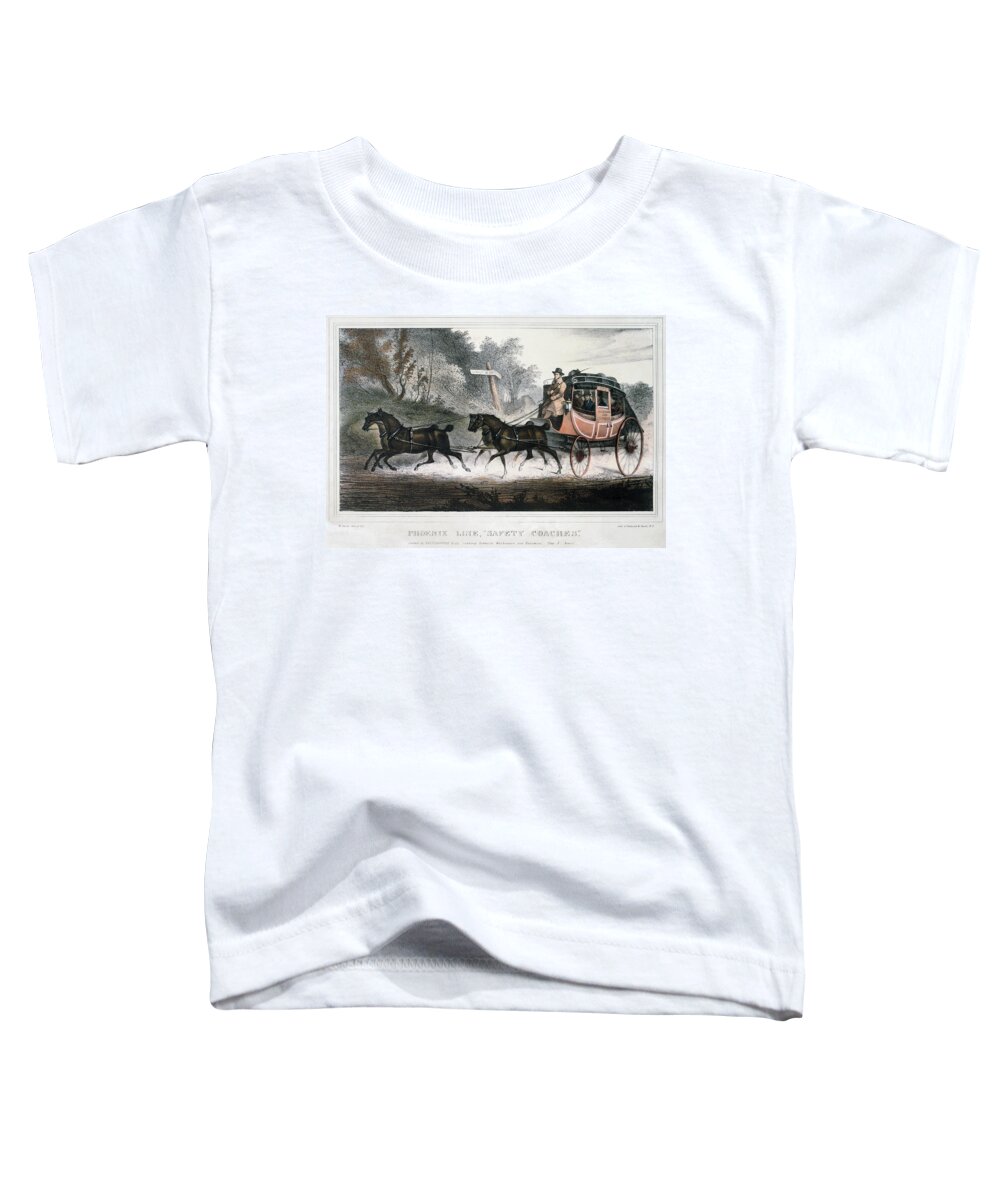 1830 Toddler T-Shirt featuring the painting Road Travel/stagecoach by Granger