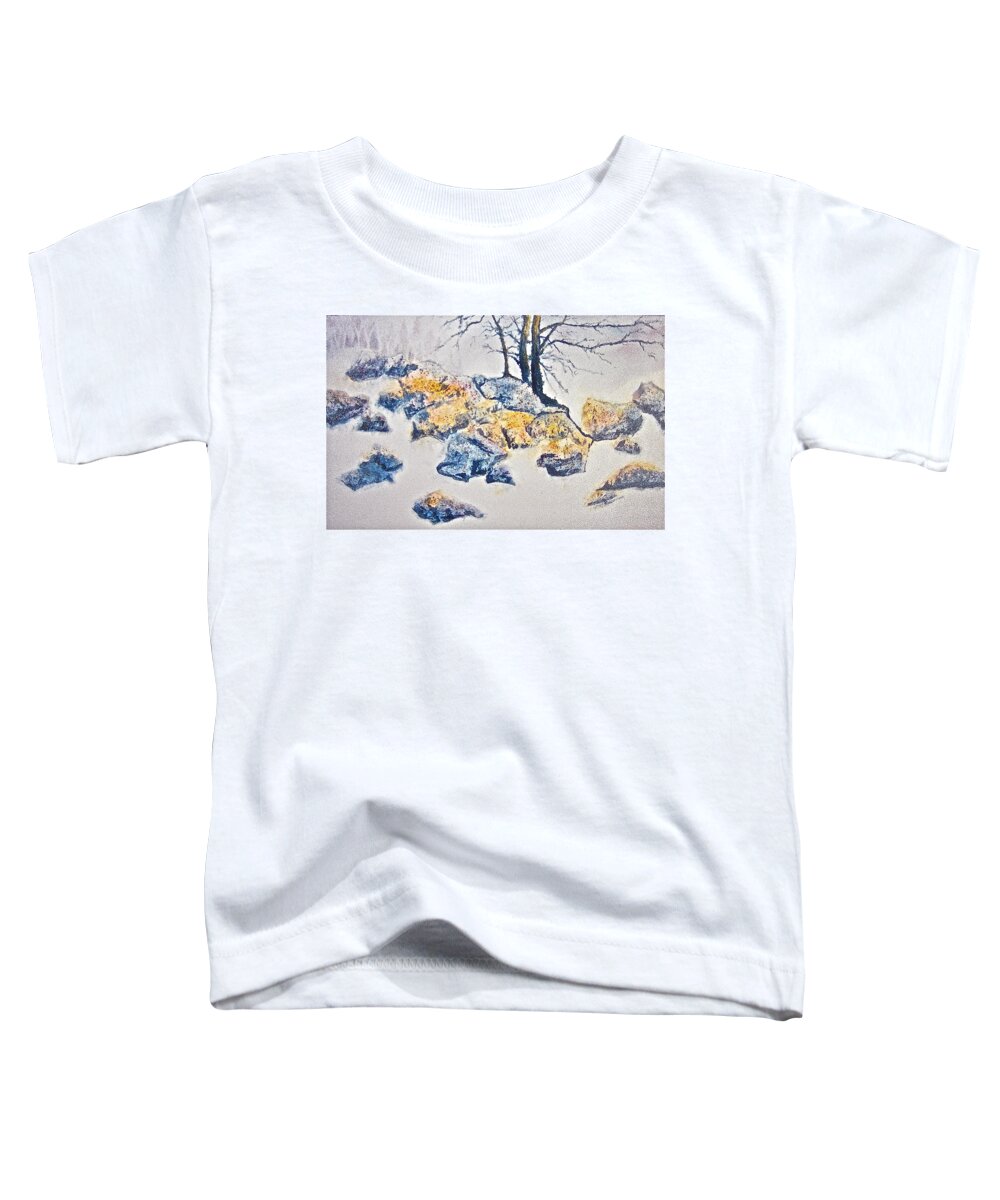 Watercolor Toddler T-Shirt featuring the painting Rock Pattern by Carolyn Rosenberger