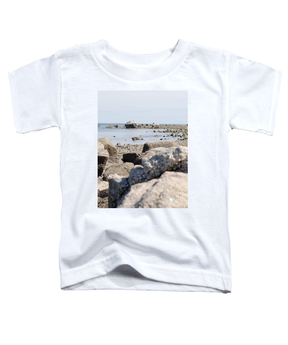 Sea Toddler T-Shirt featuring the photograph Rocks on the beach by Andrea Anderegg