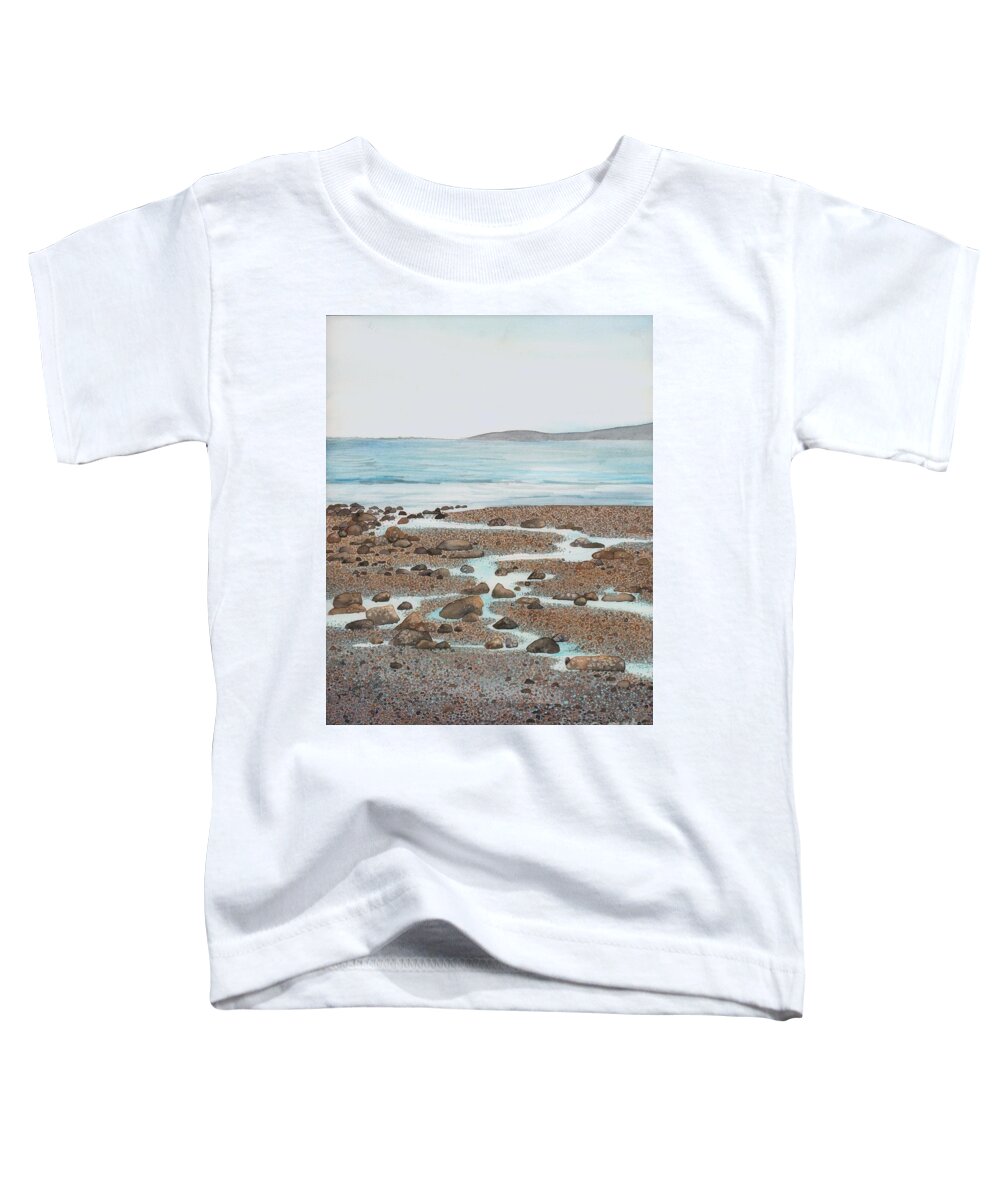 Tide Pools Toddler T-Shirt featuring the painting Rocky Beach by Hilda Wagner