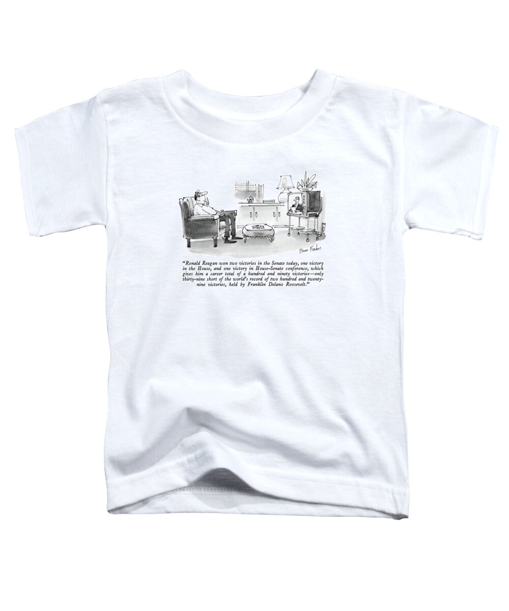 Politics Toddler T-Shirt featuring the drawing Ronald Reagan Won Two Victories In The Senate by Dana Fradon
