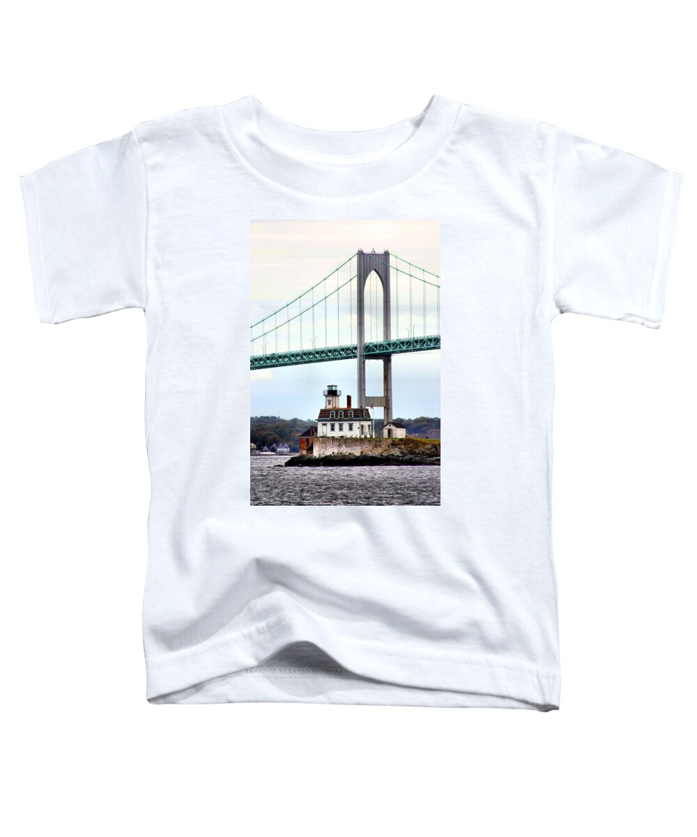 Rose Island Lighthouse Toddler T-Shirt featuring the photograph Rose Island Lighthouse by Kristin Elmquist