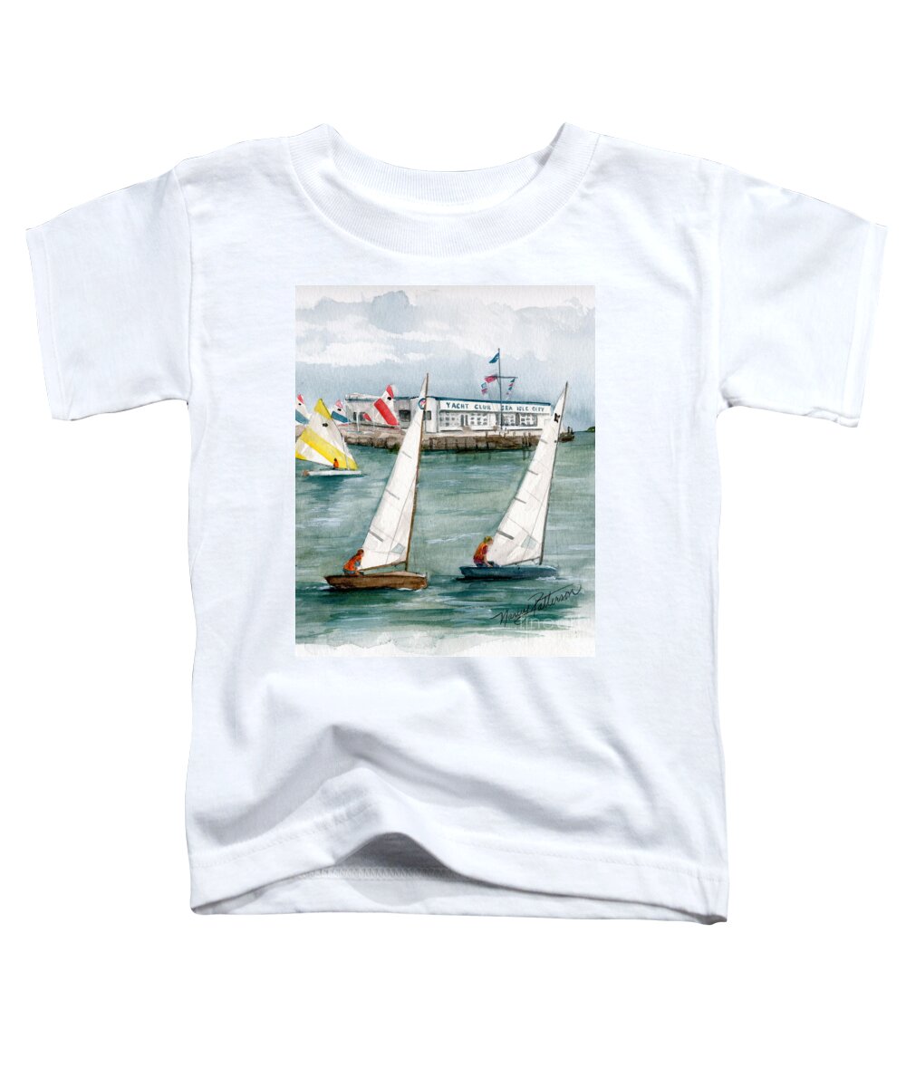 Sailing Toddler T-Shirt featuring the painting Sailing Class by Nancy Patterson