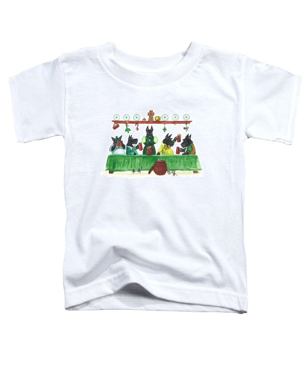 Painting Toddler T-Shirt featuring the painting Saint Patricks Day MacDuff by Margaryta Yermolayeva