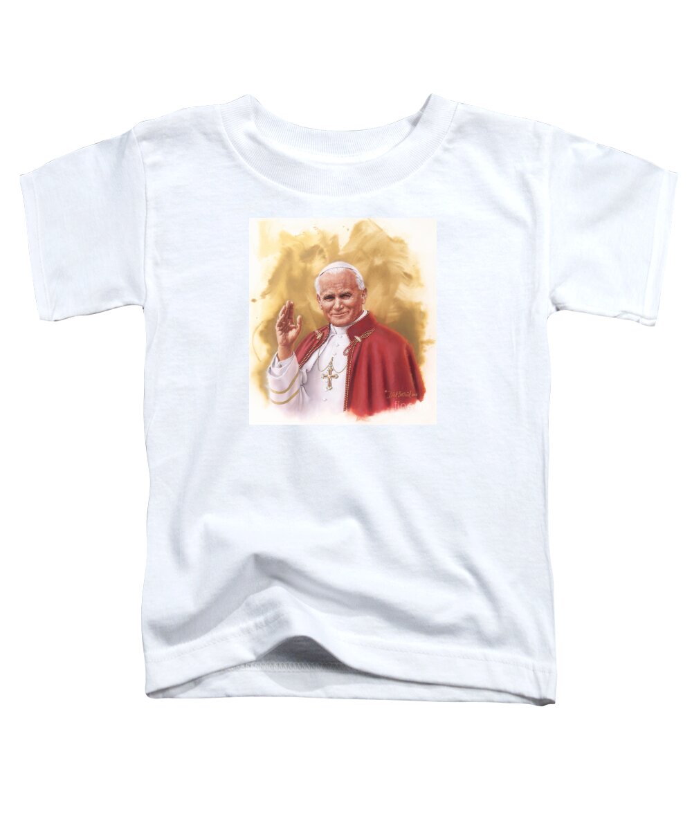 Religion Toddler T-Shirt featuring the painting Saint Pope John Paul II by Dick Bobnick