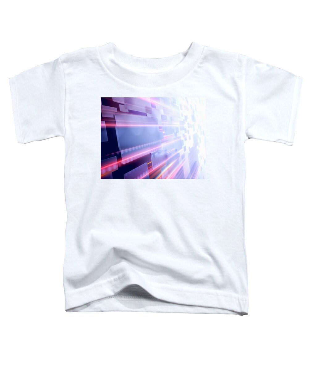 Abundance Toddler T-Shirt featuring the photograph Screens With Light Trails by Ikon Ikon Images
