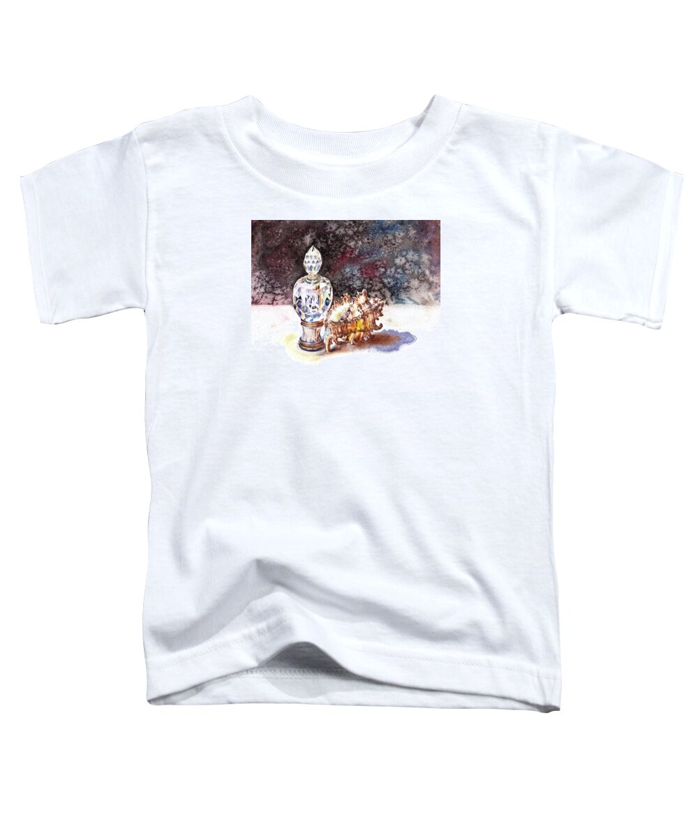 Seashell Toddler T-Shirt featuring the painting Seashell And Crystal Still Life by Irina Sztukowski