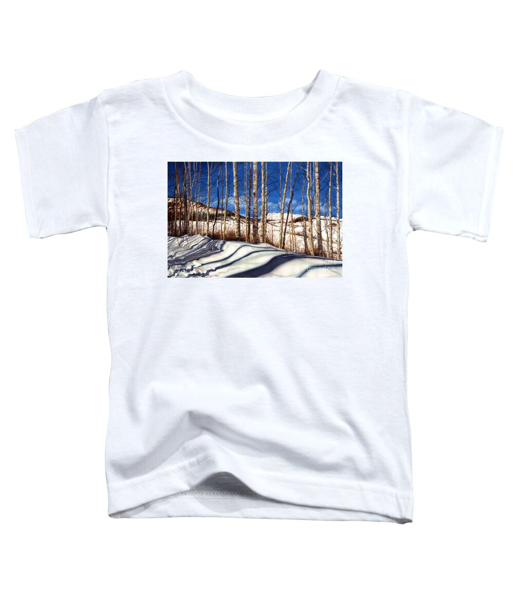 Ski Colorado Toddler T-Shirt featuring the painting Shadow Dance by Barbara Jewell