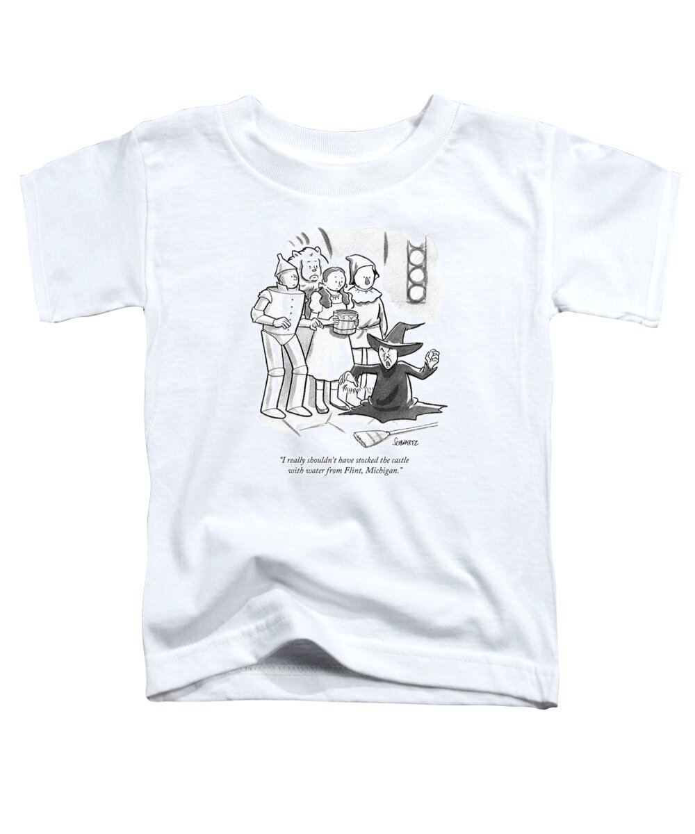 I Really Shouldn't Have Stocked The Castle With Water From Flint Toddler T-Shirt featuring the drawing Shouldn't Have Stocked The Castle With Water by Benjamin Schwartz