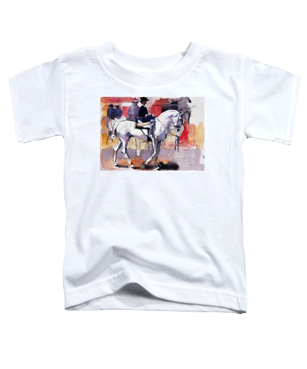 Side Toddler T-Shirt featuring the photograph Side-saddle At The Feria De Sevilla, 1998 Mixed Media On Paper by Mark Adlington