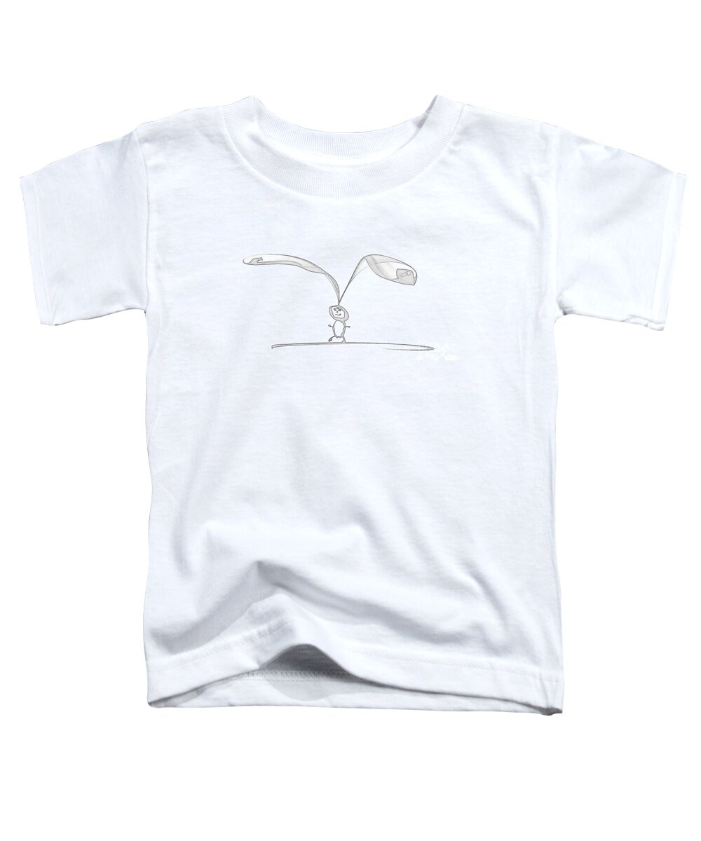 Silly Toddler T-Shirt featuring the drawing Silly Rabbit Doodling by Renee Trenholm