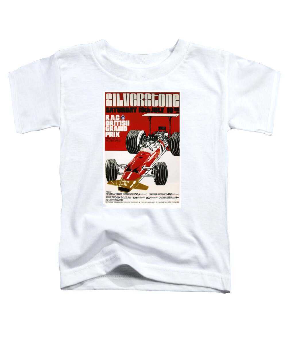 Silverstone Toddler T-Shirt featuring the digital art Silverstone Grand Prix 1969 by Georgia Clare