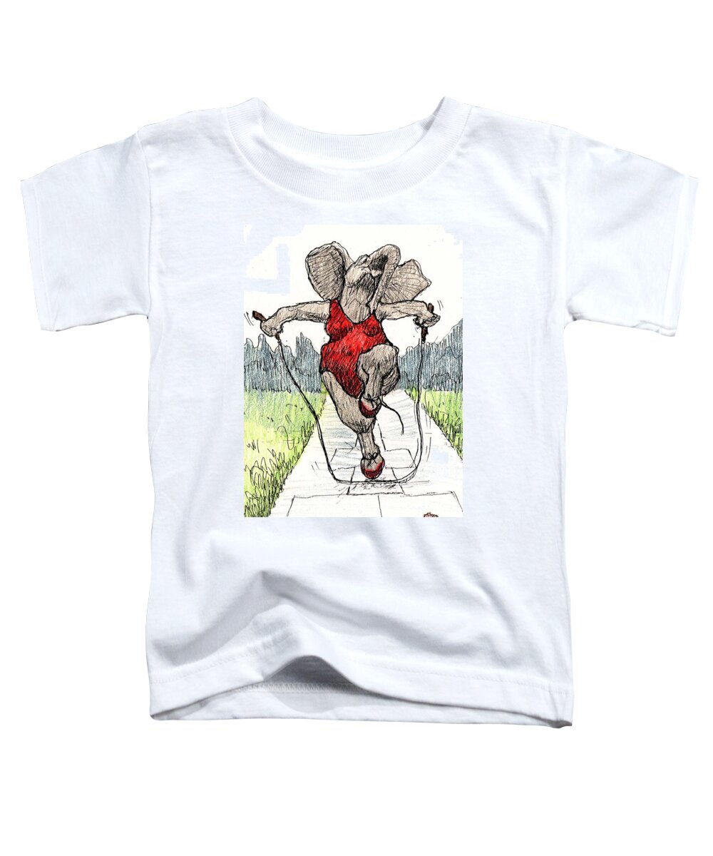 Animal Toddler T-Shirt featuring the painting Skipping Rope by Donna Tucker