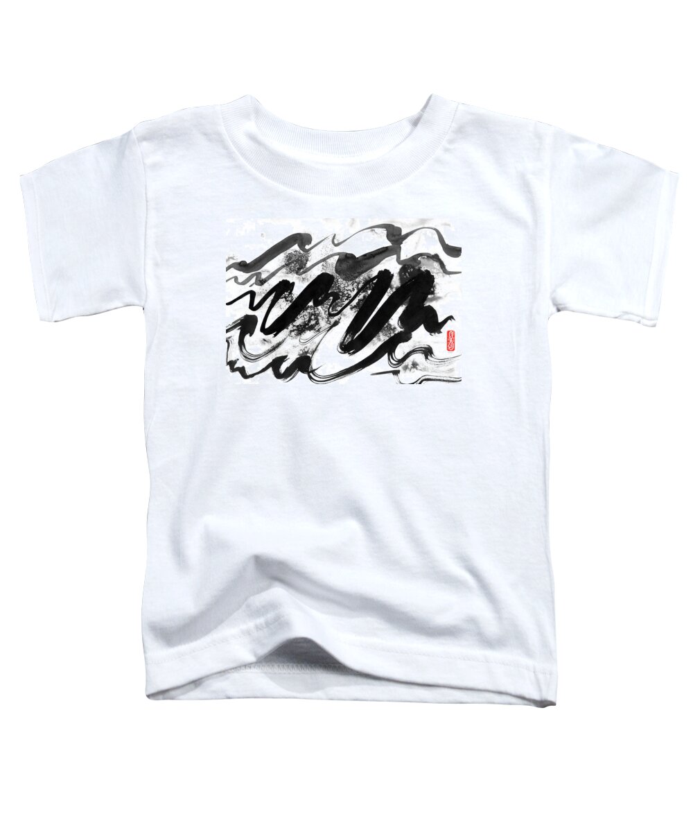 Hakon Toddler T-Shirt featuring the painting Snowy Landscape by Hakon Soreide
