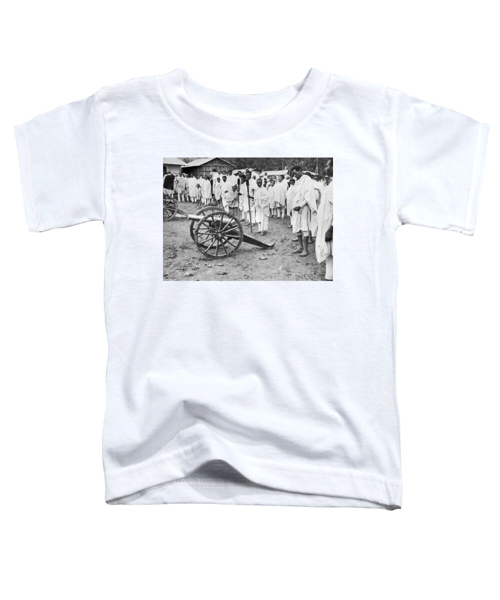 1930s Toddler T-Shirt featuring the photograph Soldiers Salute Haile Selassie by Underwood Archives