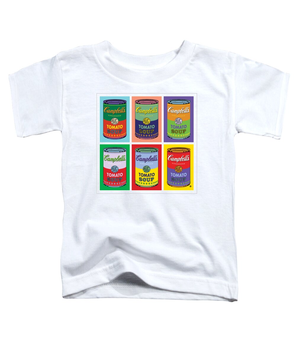 Vector Toddler T-Shirt featuring the digital art Soup Cans by Gary Grayson