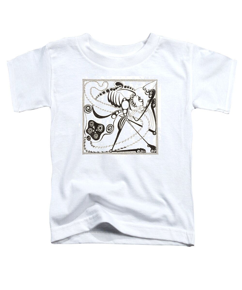Square Cat Toddler T-Shirt featuring the drawing Square Cat by Melinda Dare Benfield