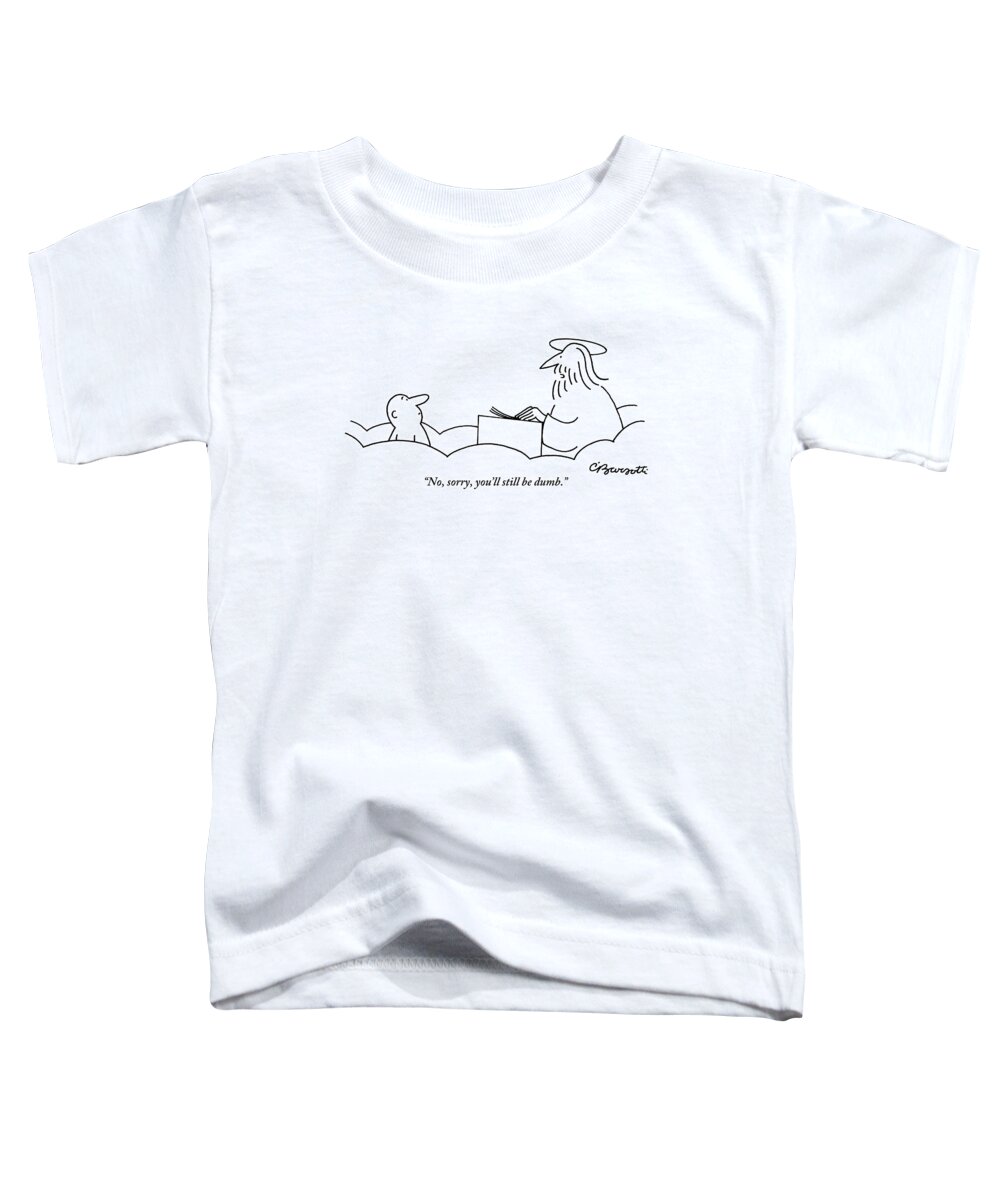 St. Peter Toddler T-Shirt featuring the drawing St. Peter Talks To A Man At The Pearly Gates by Charles Barsotti