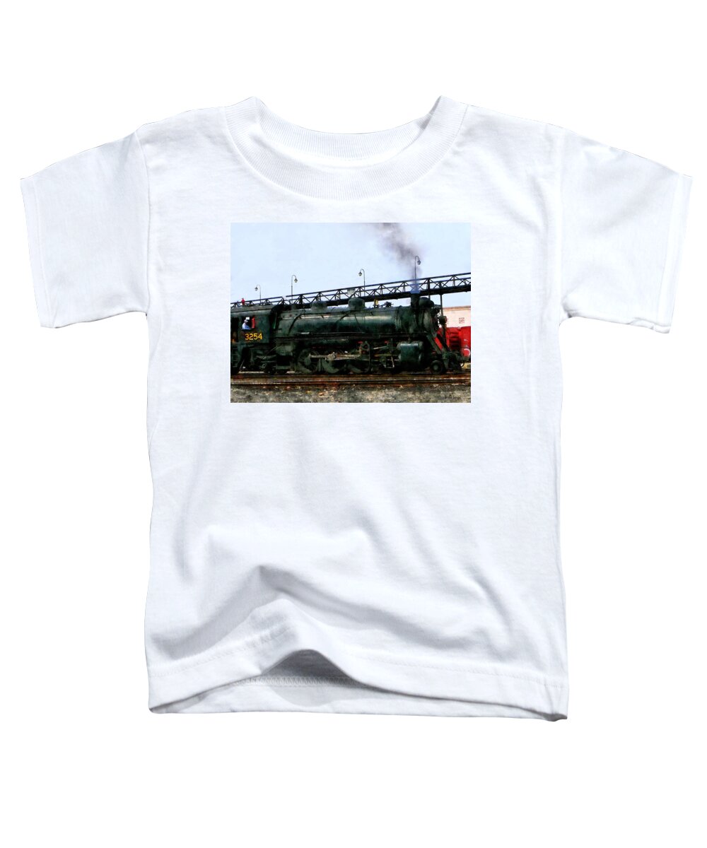 Trains Toddler T-Shirt featuring the photograph Steam Locomotive by Susan Savad