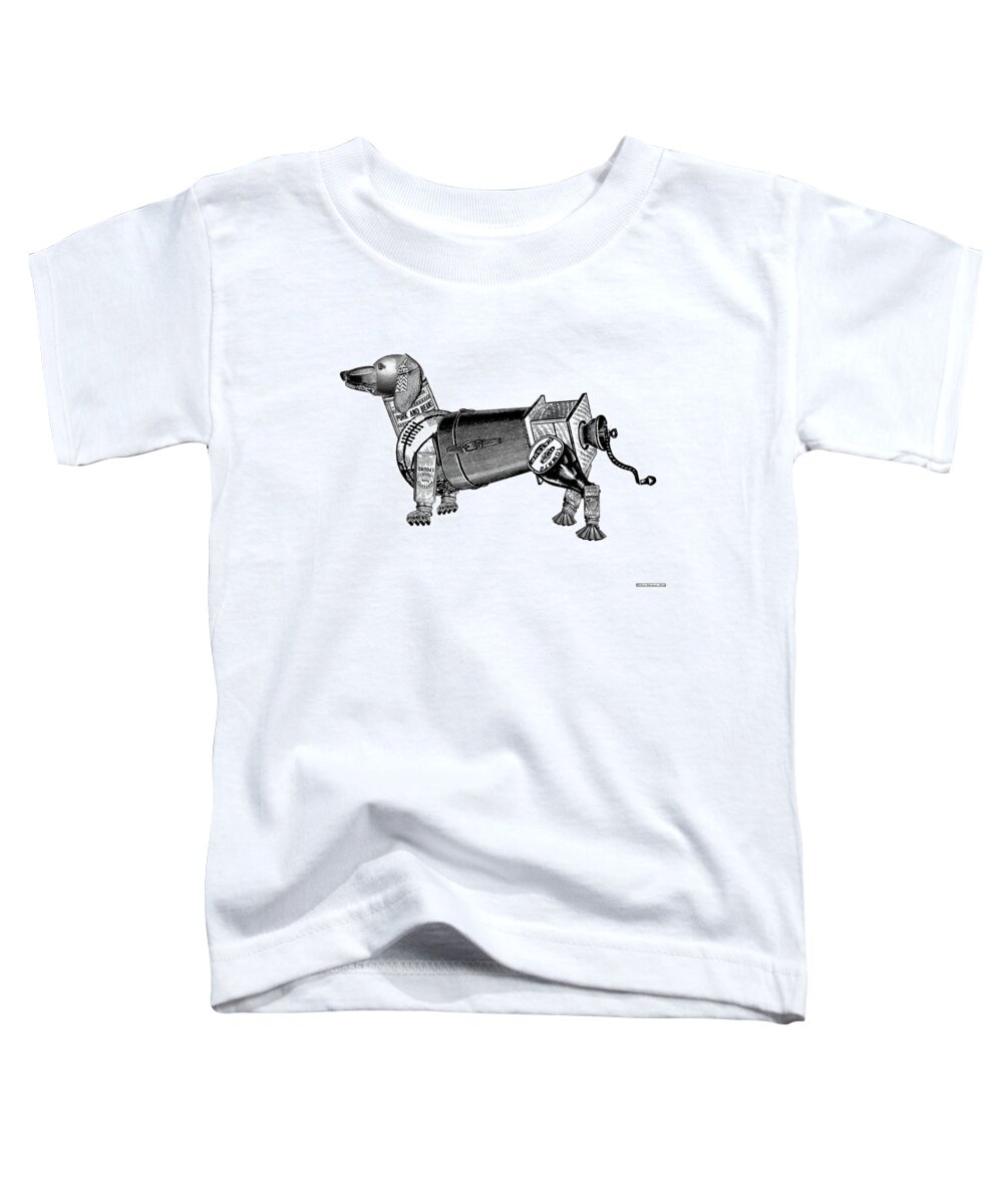 Digital Collage Toddler T-Shirt featuring the digital art Steampunk Dog by Eric Edelman