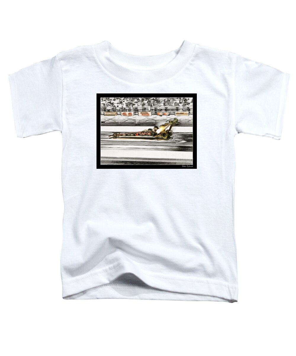 Dragster Photos Toddler T-Shirt featuring the photograph Steve Torrence Top Fuel Solerized by Blake Richards