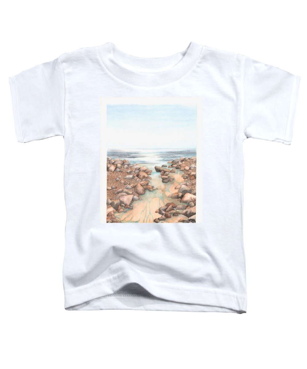 Landscape Toddler T-Shirt featuring the painting Streaming Tide by Hilda Wagner