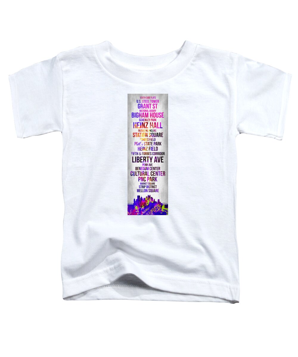 Pittsburgh Toddler T-Shirt featuring the digital art Streets of Pittsburgh 1 by Naxart Studio
