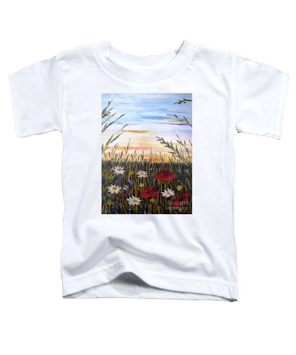 Summer Toddler T-Shirt featuring the painting Summer Dream 2 by Amalia Suruceanu