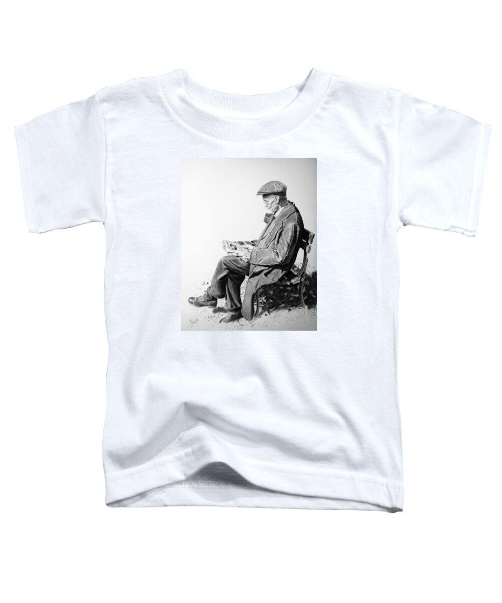 Drawings Toddler T-Shirt featuring the painting Sunday Edition by Glenn Beasley