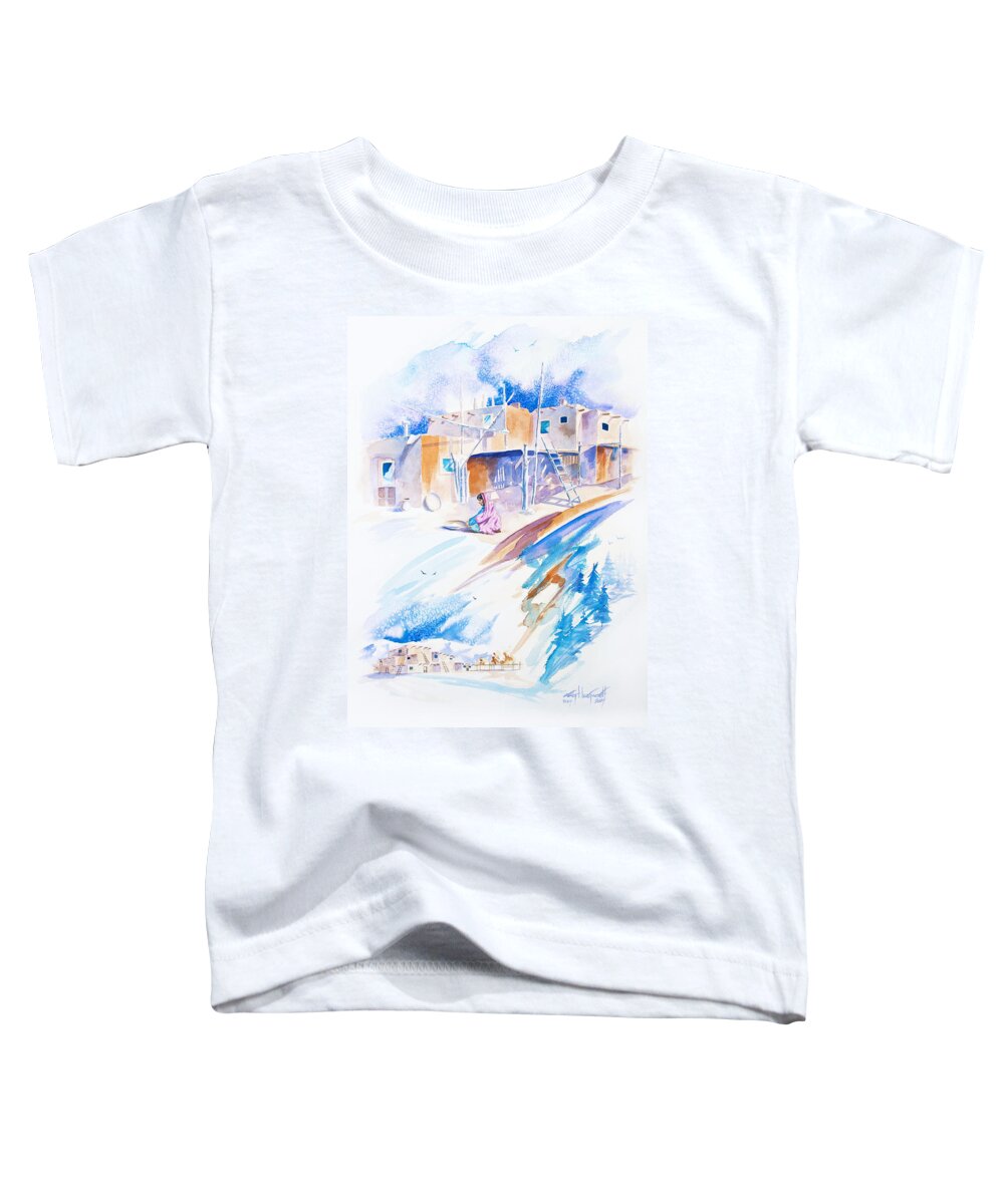 Taos Toddler T-Shirt featuring the painting Taos Series 1 by Craig Burgwardt