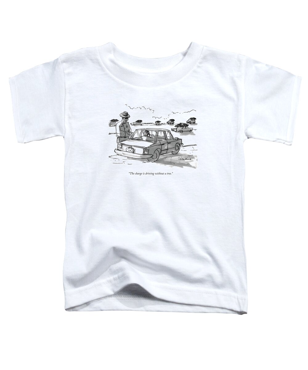Automobiles-items Attached To Toddler T-Shirt featuring the drawing The Charge Is Driving Without A Tree by Michael Crawford