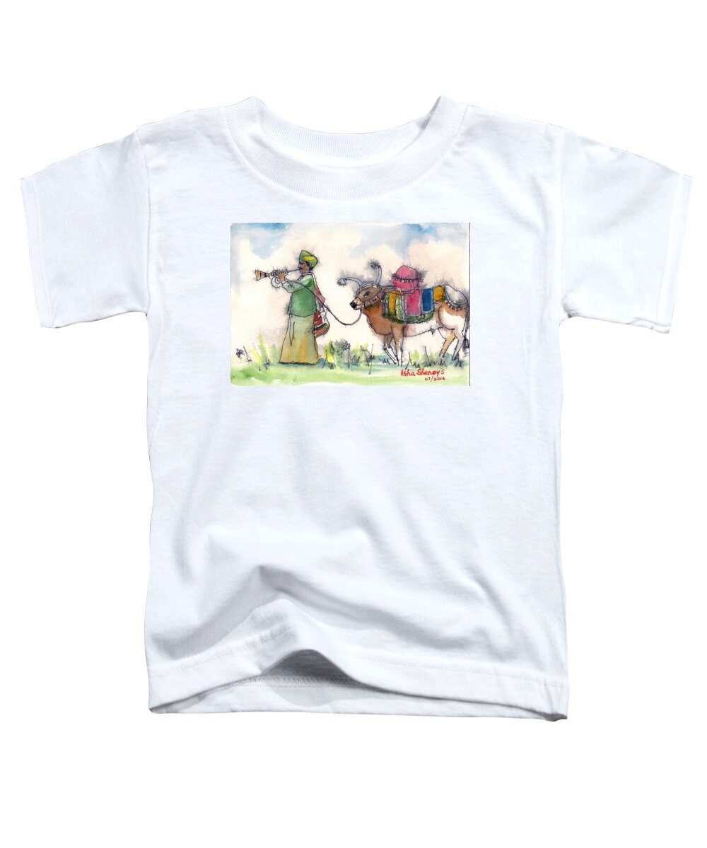 Fortune Teller Toddler T-Shirt featuring the painting The fortune teller by Asha Sudhaker Shenoy