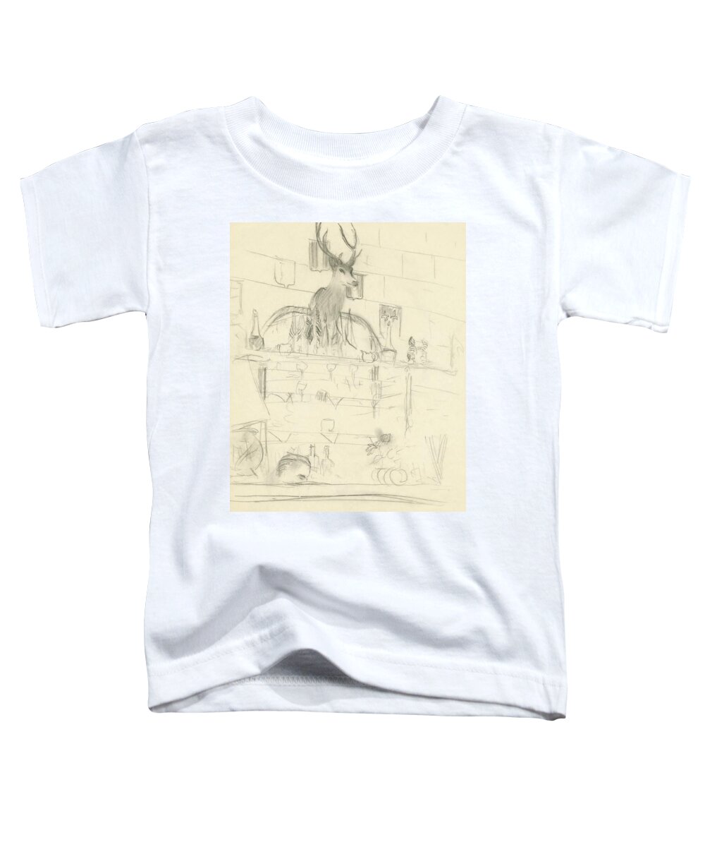 Illustration Toddler T-Shirt featuring the digital art The Interior Of A Bar by Carl Oscar August Erickson