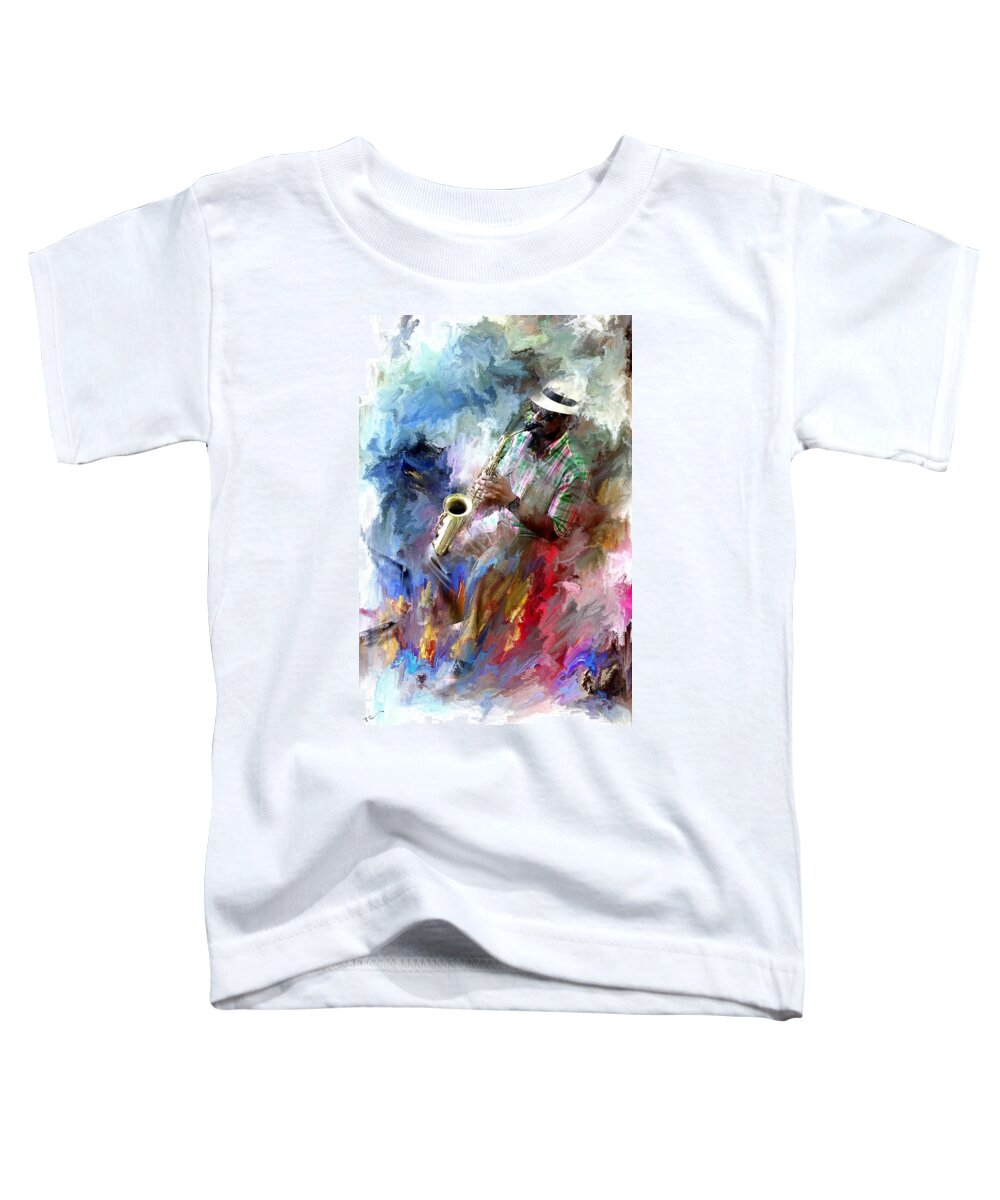 Evie Toddler T-Shirt featuring the photograph The Jazz Player by Evie Carrier