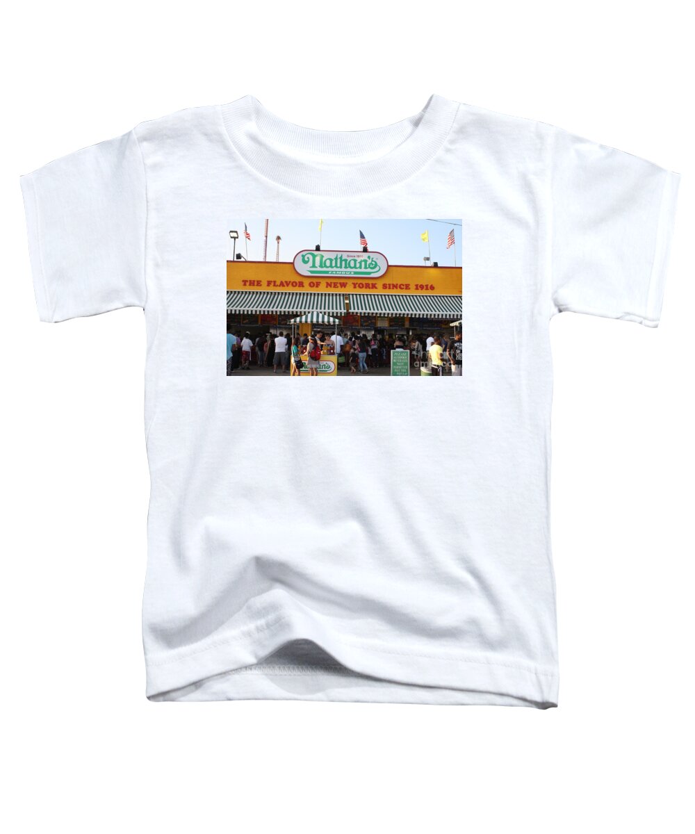 Famous Nathans Of Coney Island Toddler T-Shirt featuring the photograph Famous Nathan's of Coney Island by John Telfer