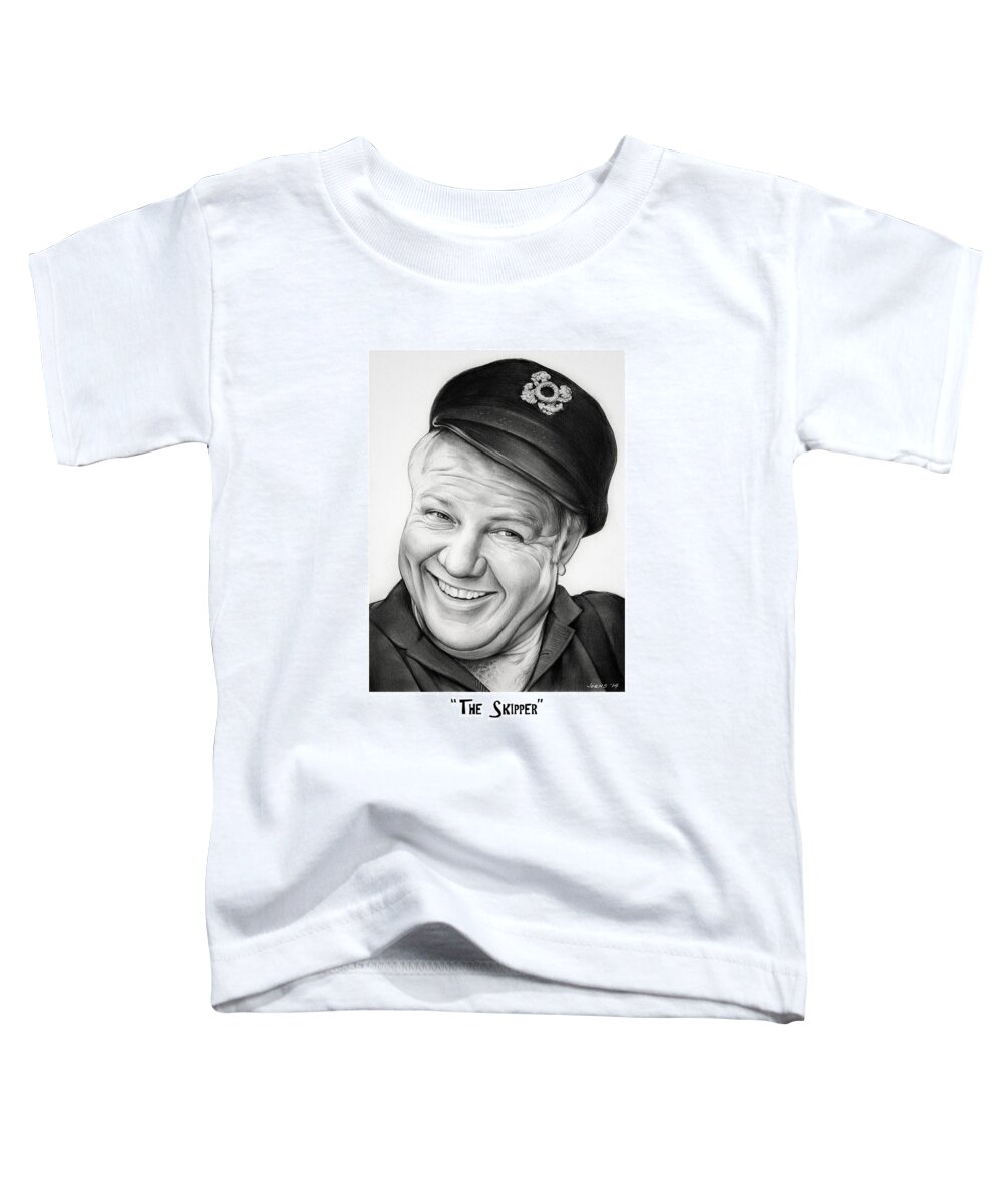 Alan Hale Toddler T-Shirt featuring the drawing The Skipper by Greg Joens